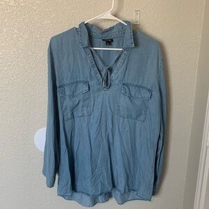 ANA blue denim shirt with pockets